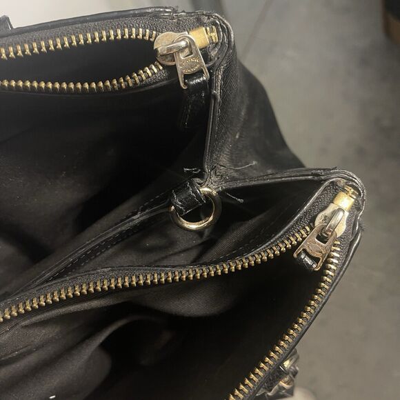 COACH F57520 SMALL BAG CHRISTIE CARRYALL IN CROSSGRAIN LEATHER BLACK - Picture 16 of 16